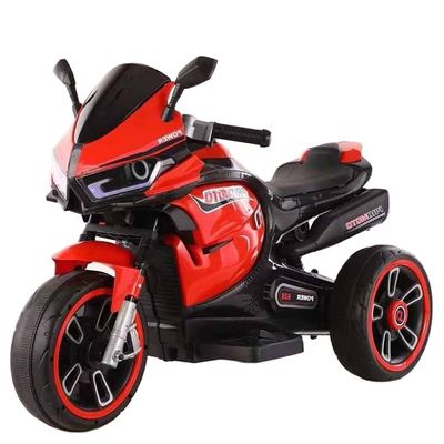 白い子供用電動モーターサイクルの三輪車 彩色の光と380*2モーター