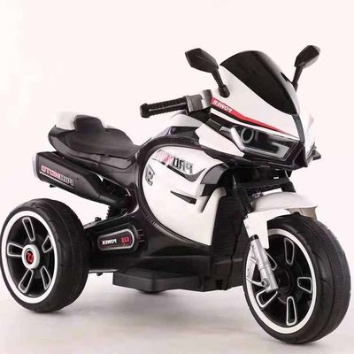 白い子供用電動モーターサイクルの三輪車 彩色の光と380*2モーター