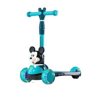 PUフラッシュホイール音楽と折りたたみの機能を持つスクーターカーでプラスチック子供たちのドライブ
