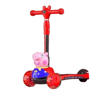 折りたたむ機能音楽照明とPUホイールと子供ペダルスケートボードスクーター車