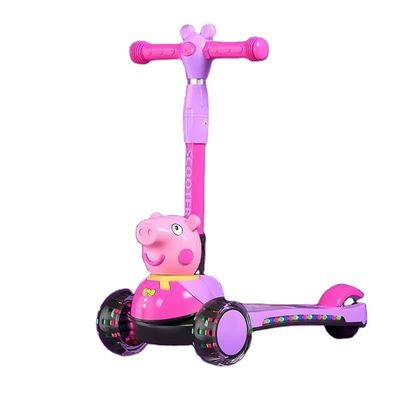 折りたたむ機能音楽照明とPUホイールと子供ペダルスケートボードスクーター車
