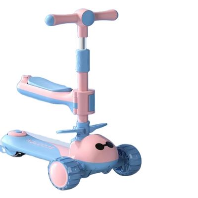 3ホイール乗用 折りたたむ大きなホイール スクーター 車 子供向け 黄色 ピンク 青 性別中立