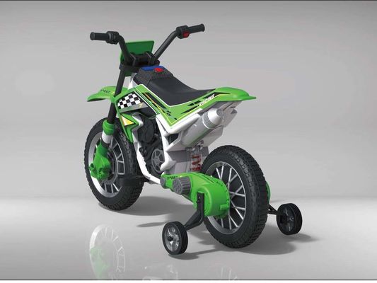 音楽と補助車輪のプラスチック材料の子供のための12V電気モーターサイクルカー