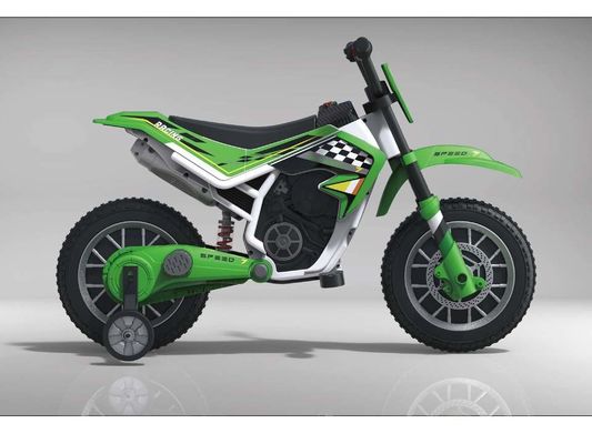 音楽と補助車輪のプラスチック材料の子供のための12V電気モーターサイクルカー