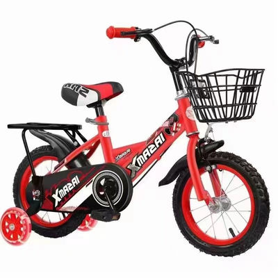 4-14歳 赤色 2輪自転車 厚いスポンジシートと炭素鋼枠
