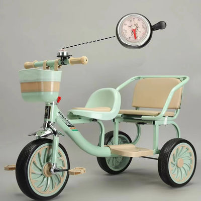 2023 柔らかい革シートと折りたたむフロントショッピングフレームの子供用三輪三輪車