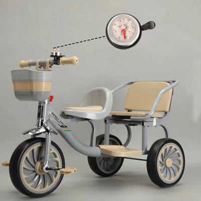 2023 柔らかい革シートと折りたたむフロントショッピングフレームの子供用三輪三輪車