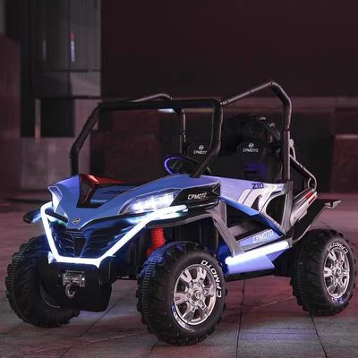 人気 12V UTV 車に乗れ 子供向け リモコン LEDライト 2人座 赤 青 白