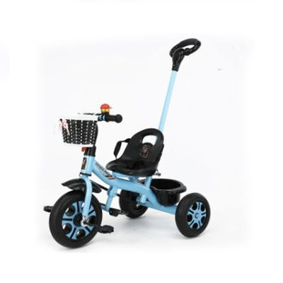 2〜4歳 子供用三輪車 2対1 押す機能と織りバスケット